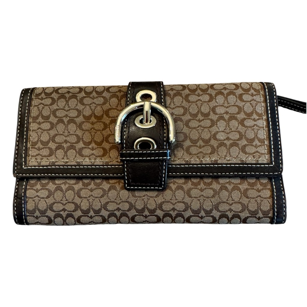 Coach Brown and Black Patterned Wallet